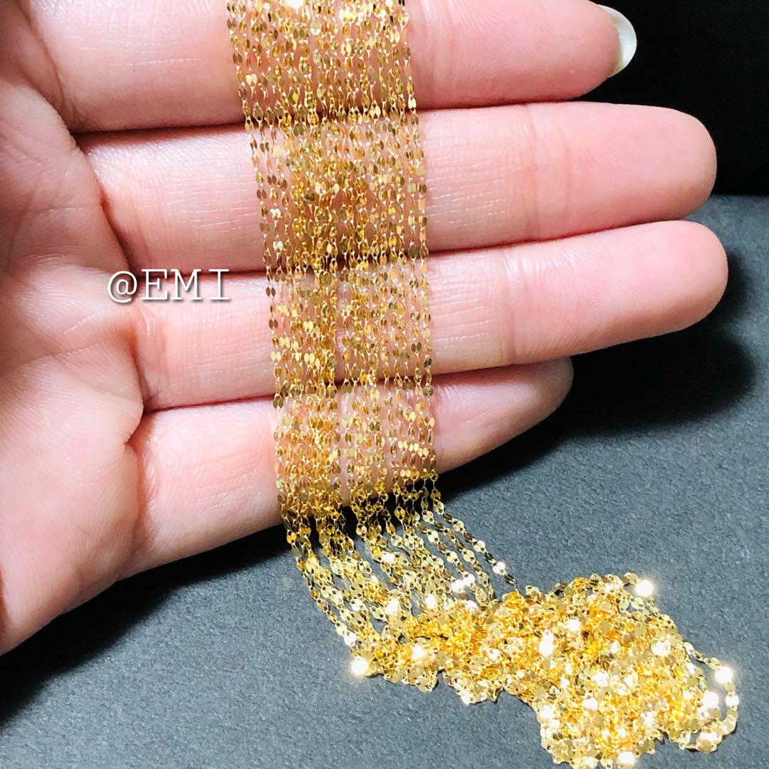 K18 デザインペタルネックレス　　Au750　18金イエローゴールド地金アクセ