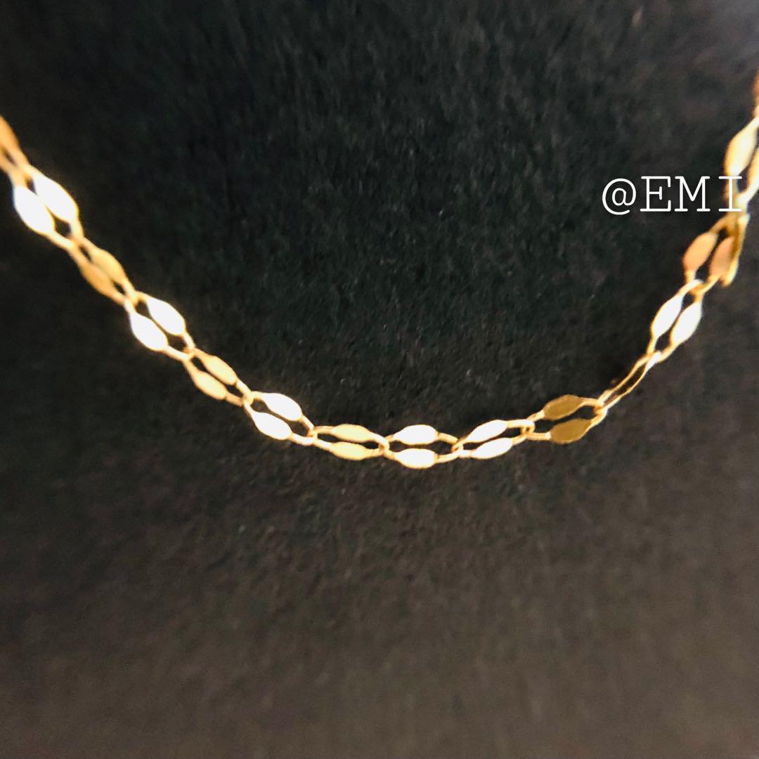K18 デザインペタルネックレス　　Au750　18金イエローゴールド地金アクセ
