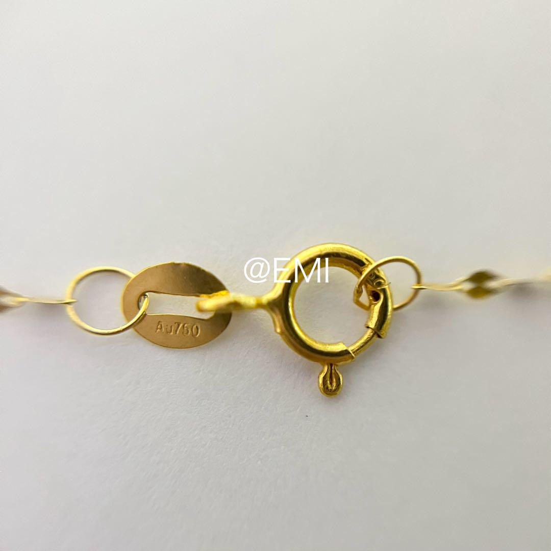 K18 デザインペタルネックレス　　Au750　18金イエローゴールド地金アクセ