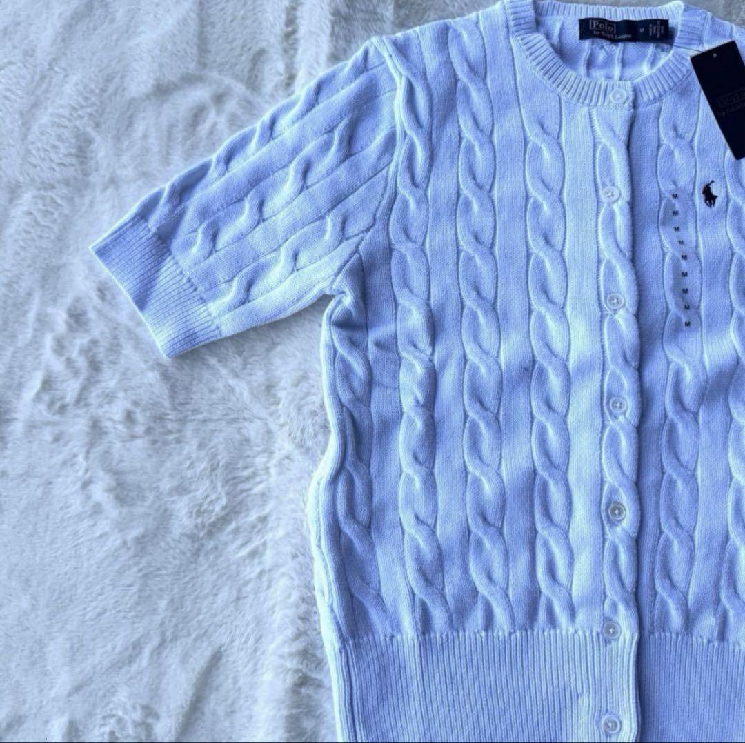 Polo by Ralph Lauren 半袖カーディガン M ホワイト 白 - メルカリ