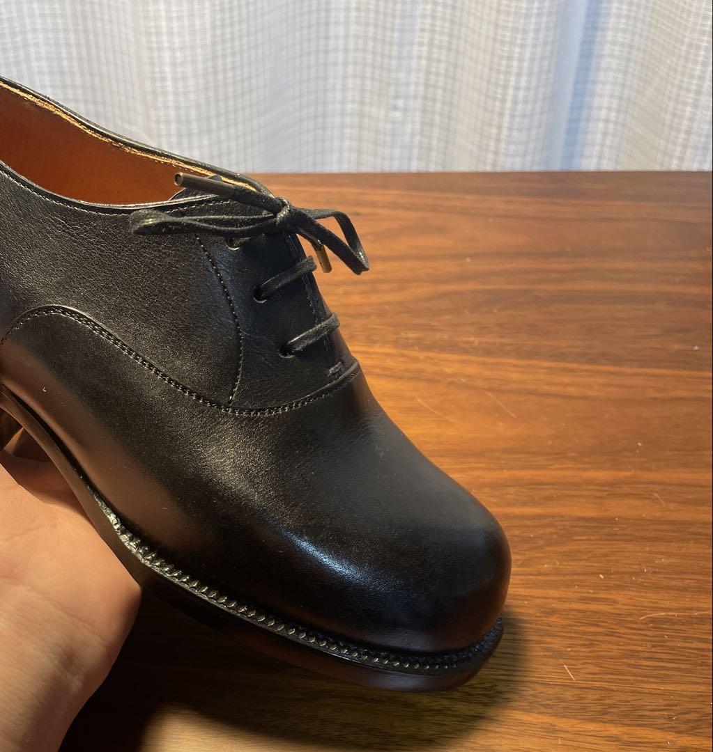 フルハンドメイド革靴 ブラック Oxford shoes オブジェ