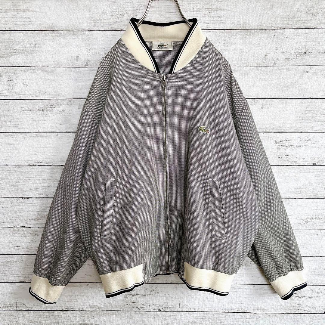 【激レア！】LACOSTE バーシティー ジャケット 千鳥格子 刺繍 文字ワニ