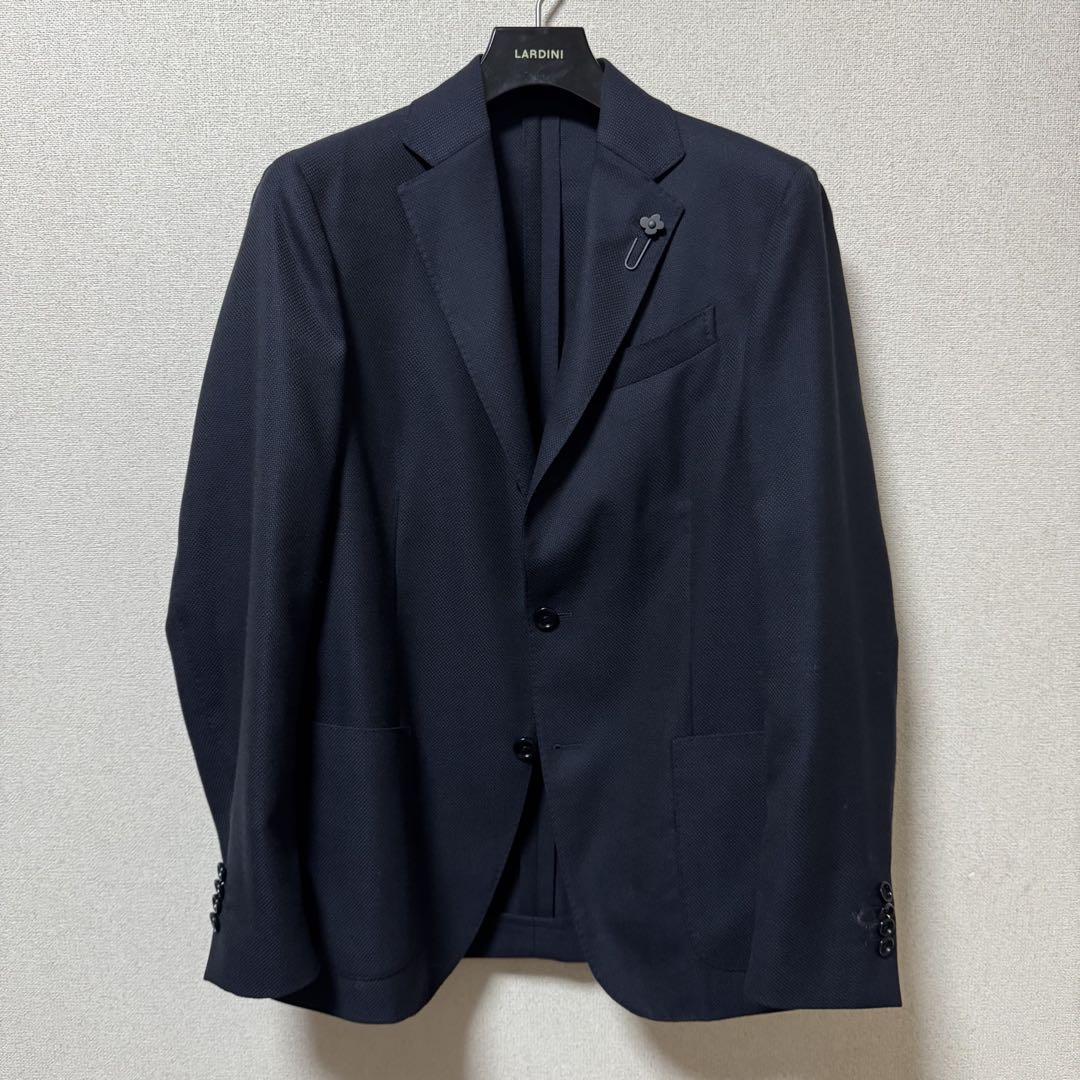 可愛いクリスマスツリーやギフトが！ LARDINI/ラルディーニ ウールホップサック ジャケット 48 ネイビー スーツ