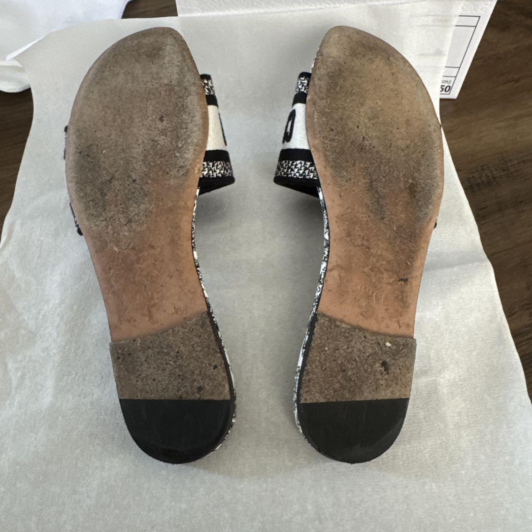 Christian Dior フラットサンダル モノクロ