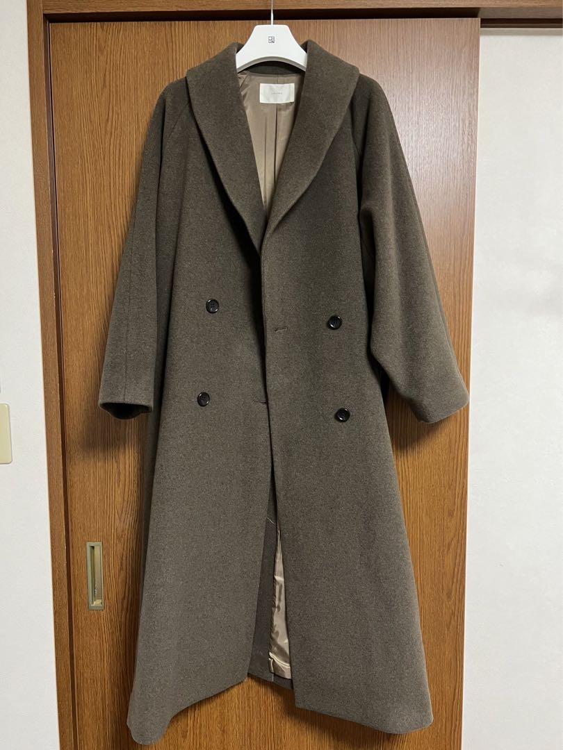 Louren big shawl collar double coat コート