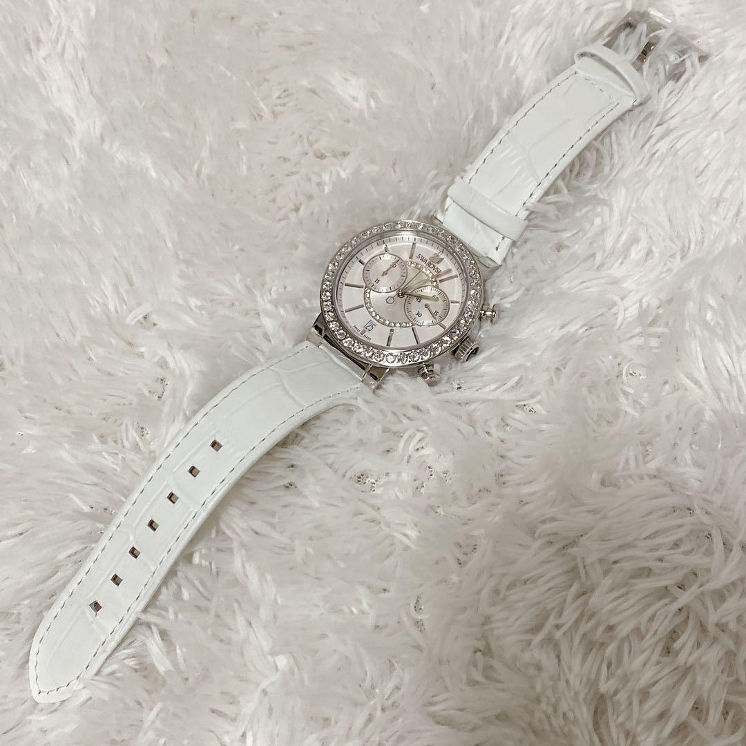 SWAROVSKI スワロフスキー クロノグラフ デイト 腕時計 クリスタル 画像7