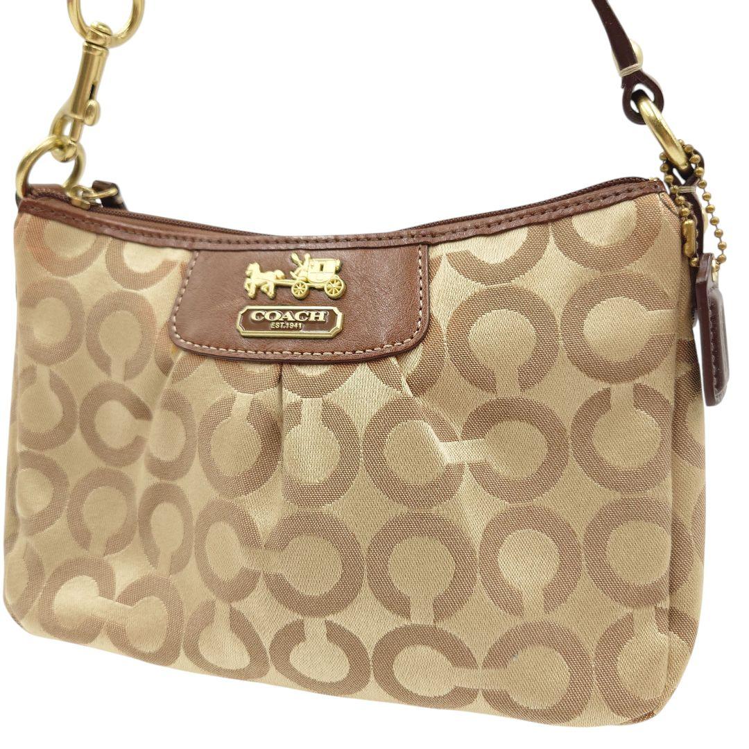 COACH ミニバッグ ブラウン ポーチ シグネチャー ヘリテージ コーチ