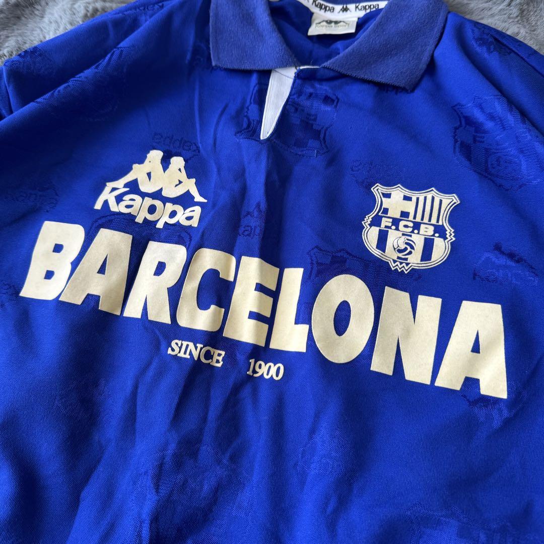FC BARCELONA Kappa ゲームシャツ L相当 ブルー ブロークコア