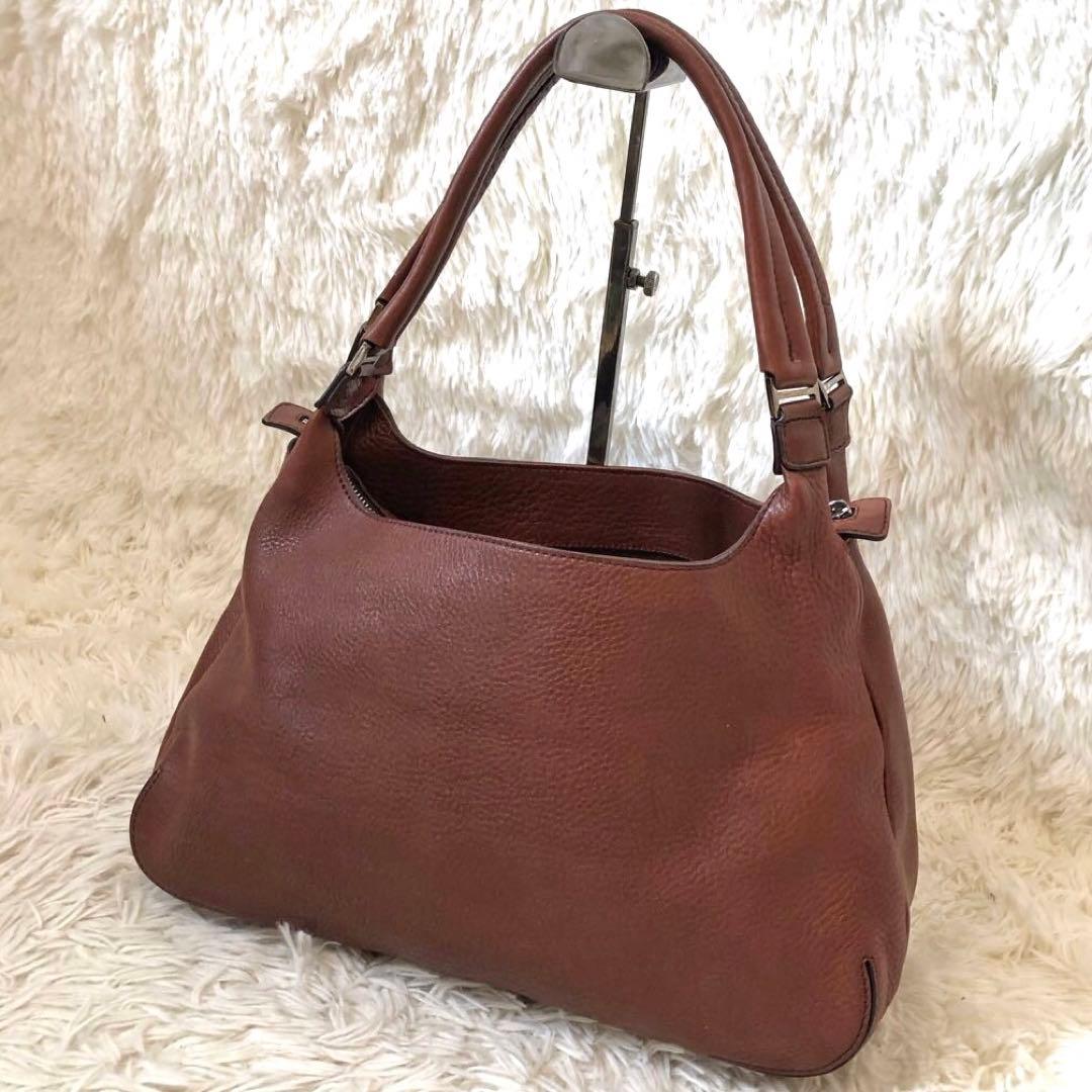 未使用級✨ヒロフ レザー ハンドバッグ ブラウン系 未使用級✨ヒロフ レザー ハンドバッグ ブラウン系