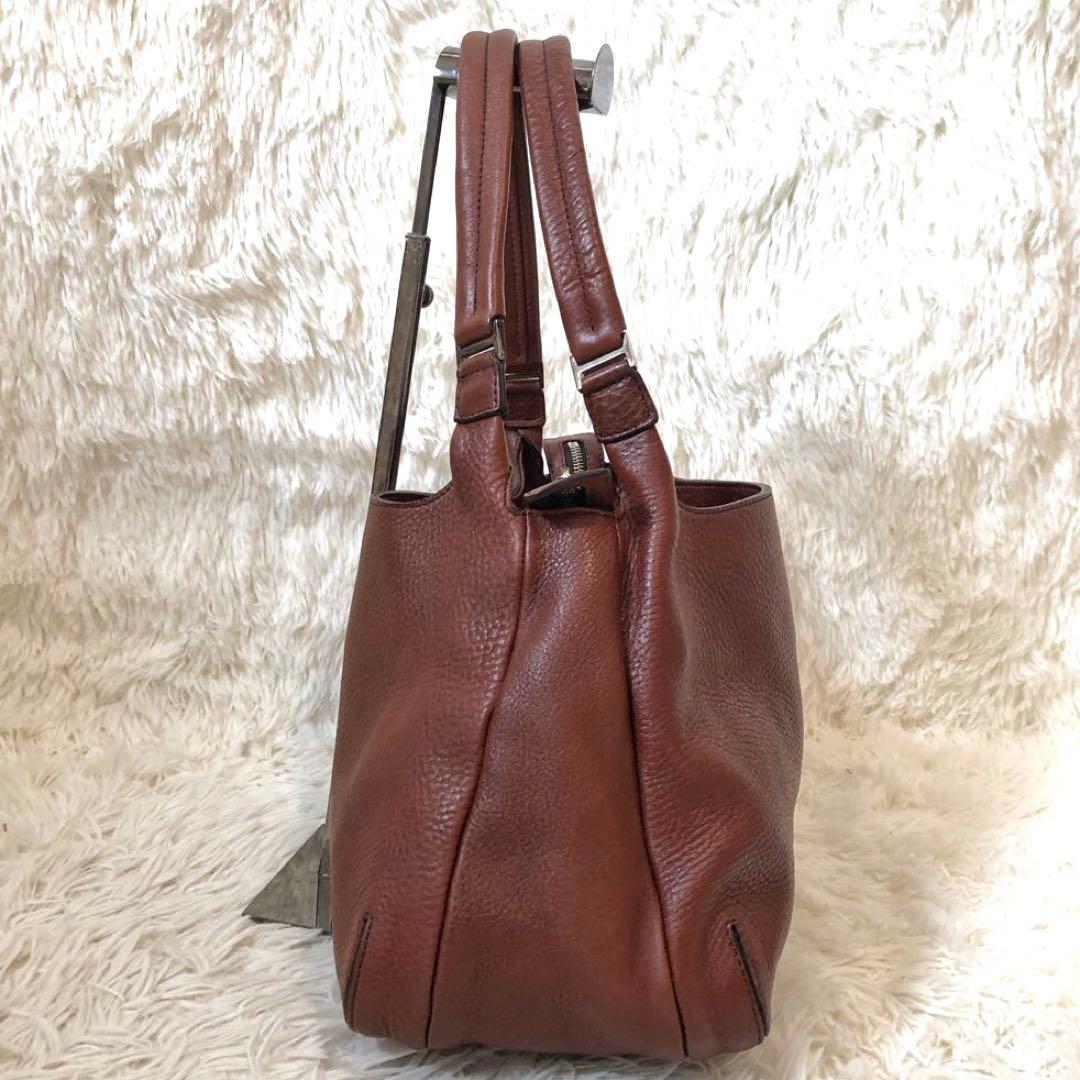 未使用級✨ヒロフ レザー ハンドバッグ ブラウン系 未使用級✨ヒロフ レザー ハンドバッグ ブラウン系