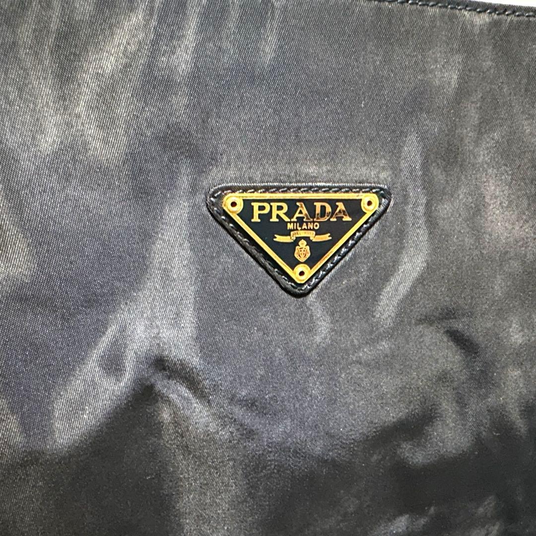 ✨️希少 PRADA プラダ メタルハンド ハンドバッグ ナイロン ゴールドメッキ