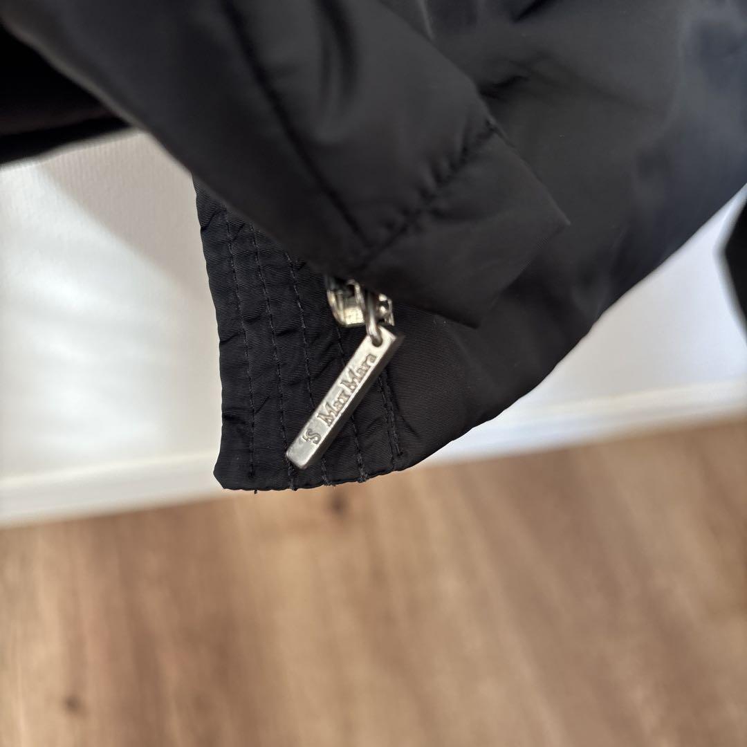 S MaxMara ファー付き　中綿ダウンジャケット　黒　38 マックスマーラ