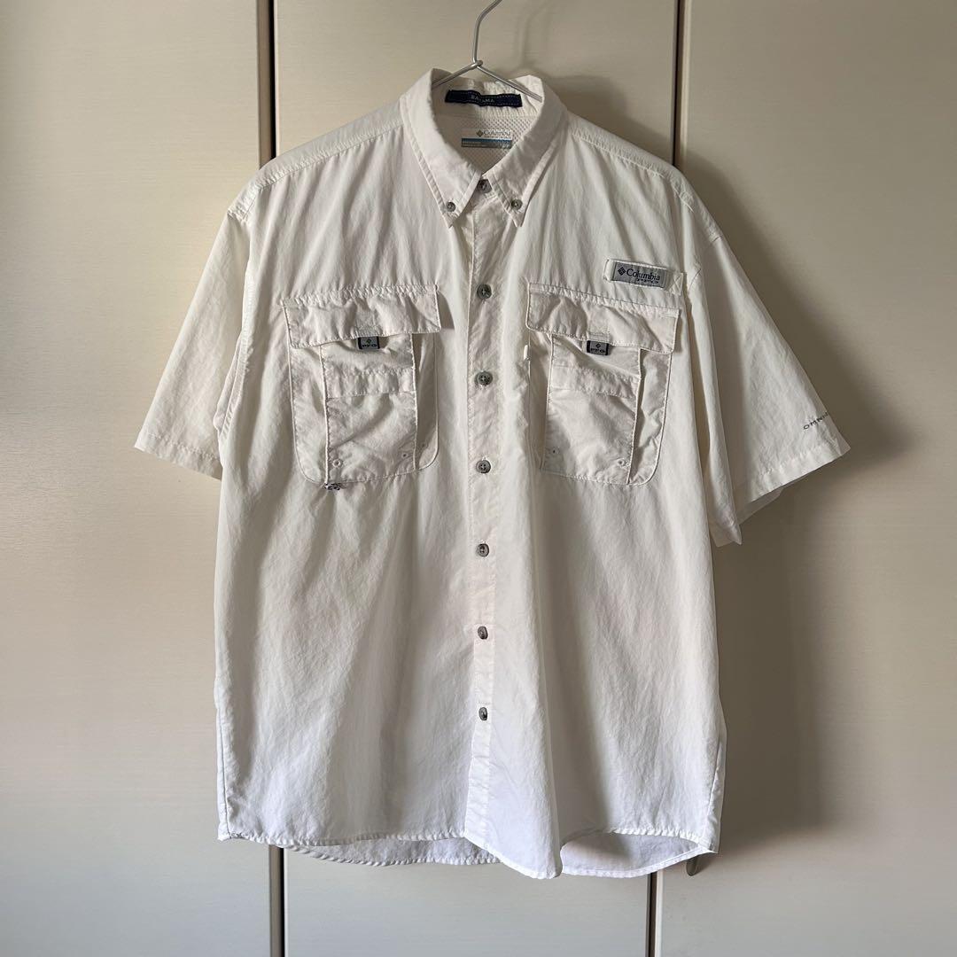 00s Columbia PFG フィッシングシャツ ホワイト 白 S