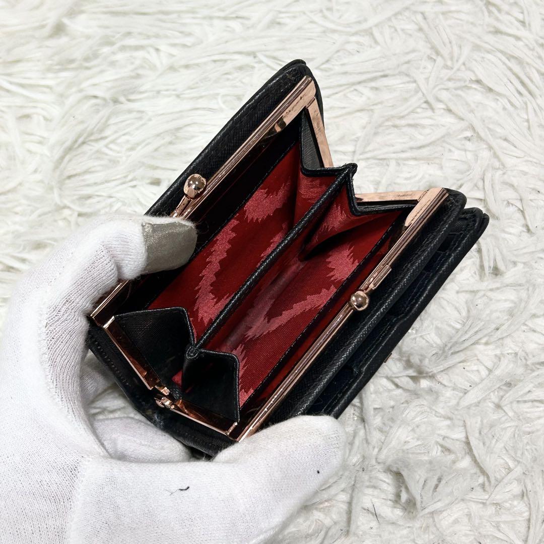 希少美品　ヴィヴィアンウエストウッド　がま口　ブロンズ　2つ折り財布　黒