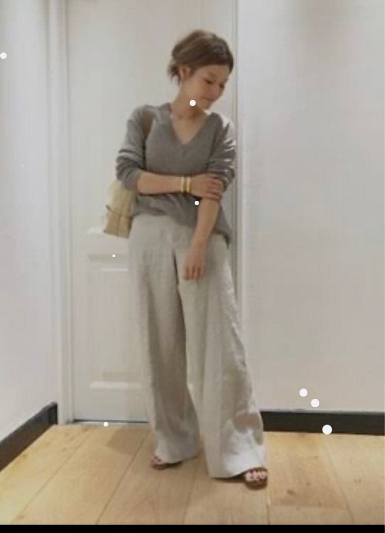 サマーセール35%オフ リネンツイルワイドパンツ - カジュアルパンツ