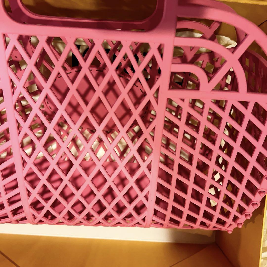 超美品　FENDI メッシュバッグ　ピンク　ビックサイズ