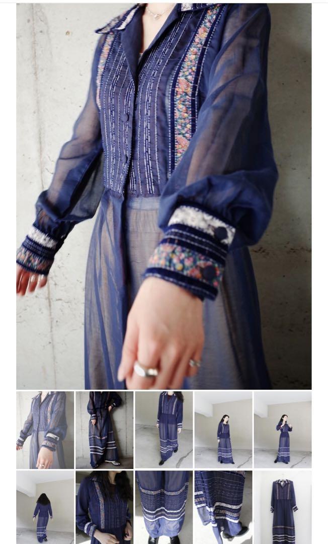 vintage one pice 刺繍 ロングワンピース the our