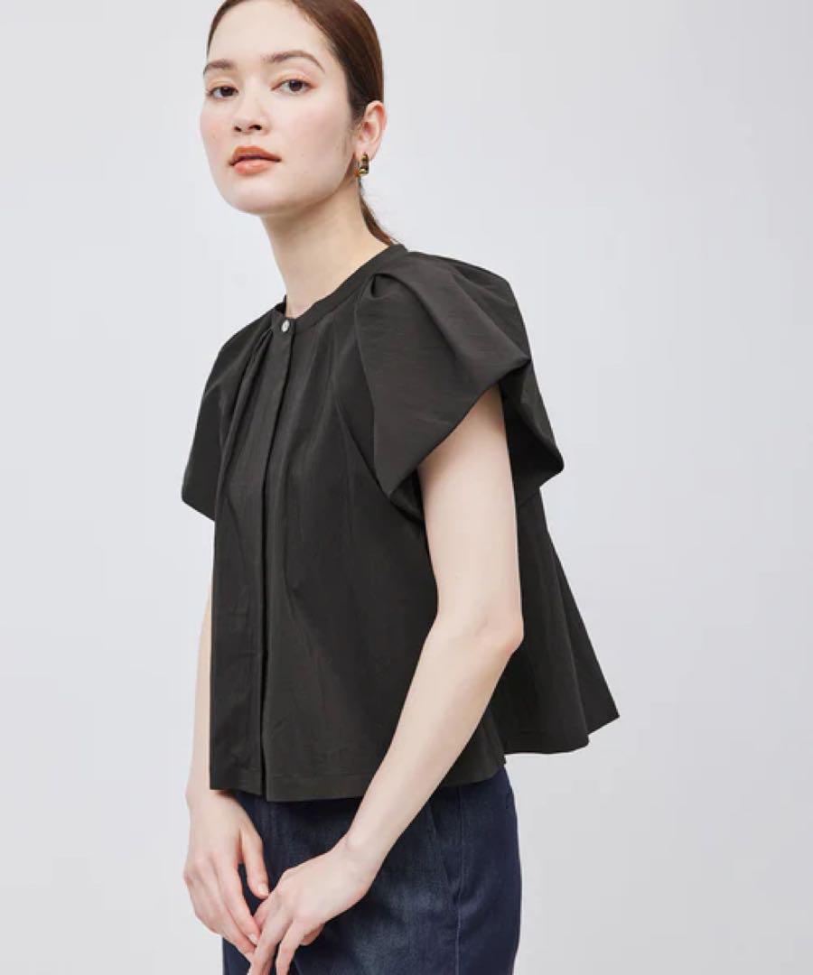 極美品☆ROPÉ 24SS コットンナイロン　リンクルタイプライター　ブラウス