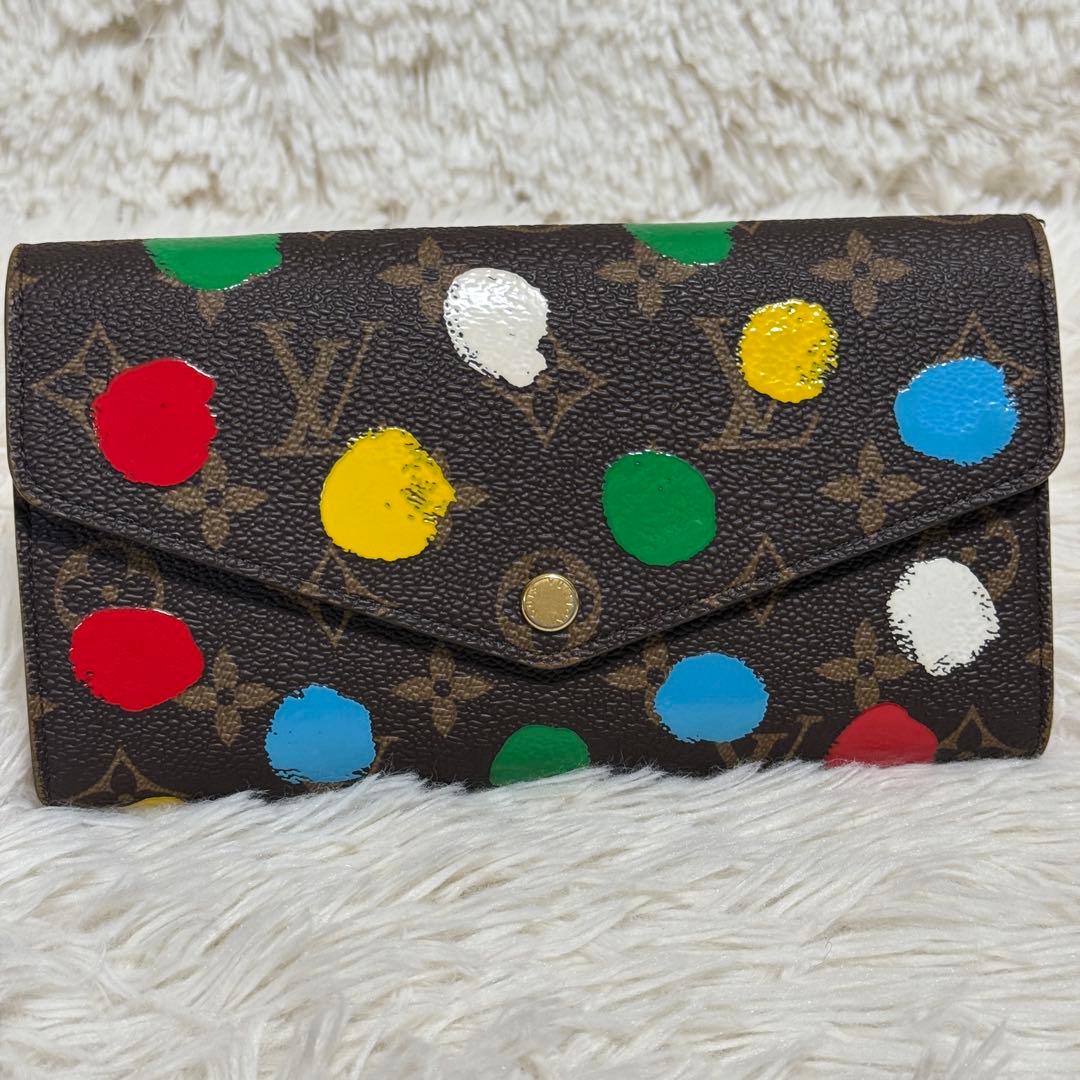 【美品】ルイヴィトン 草間彌生 マルチカラー ドット ポルトフォイユ サラ