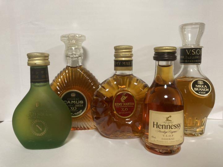 ブランデーアルマニャックコニャック ミニチュアボトル5本セット