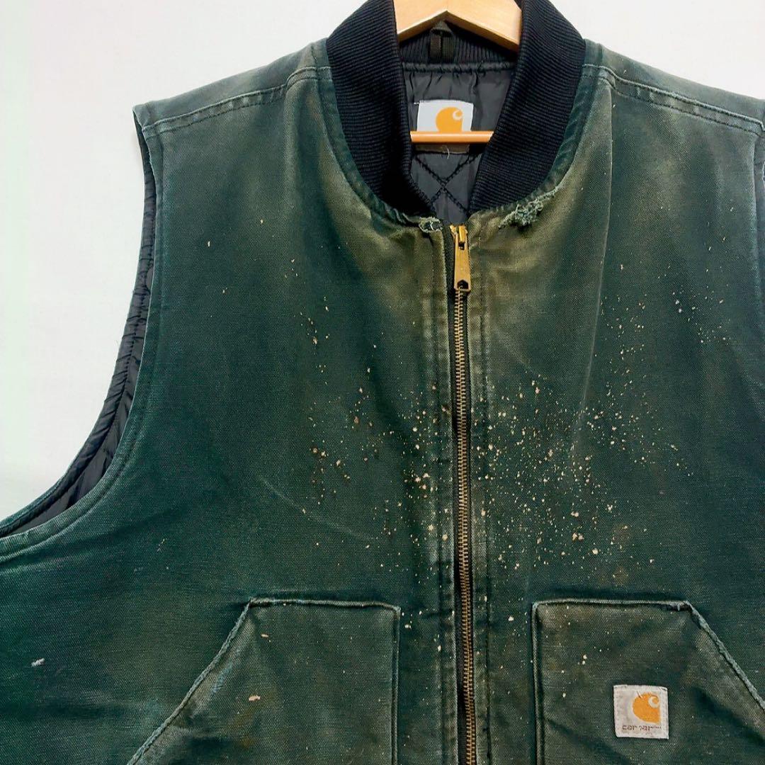 carhartt カーハート ダック ベスト ボロ ジャンク フェード 古着XL LL Carhartt