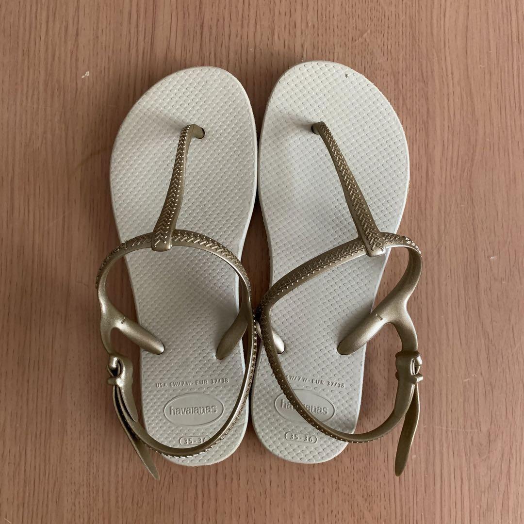 havaianas ハワイアナス ビーチサンダル 35-36サイズ ゴールド