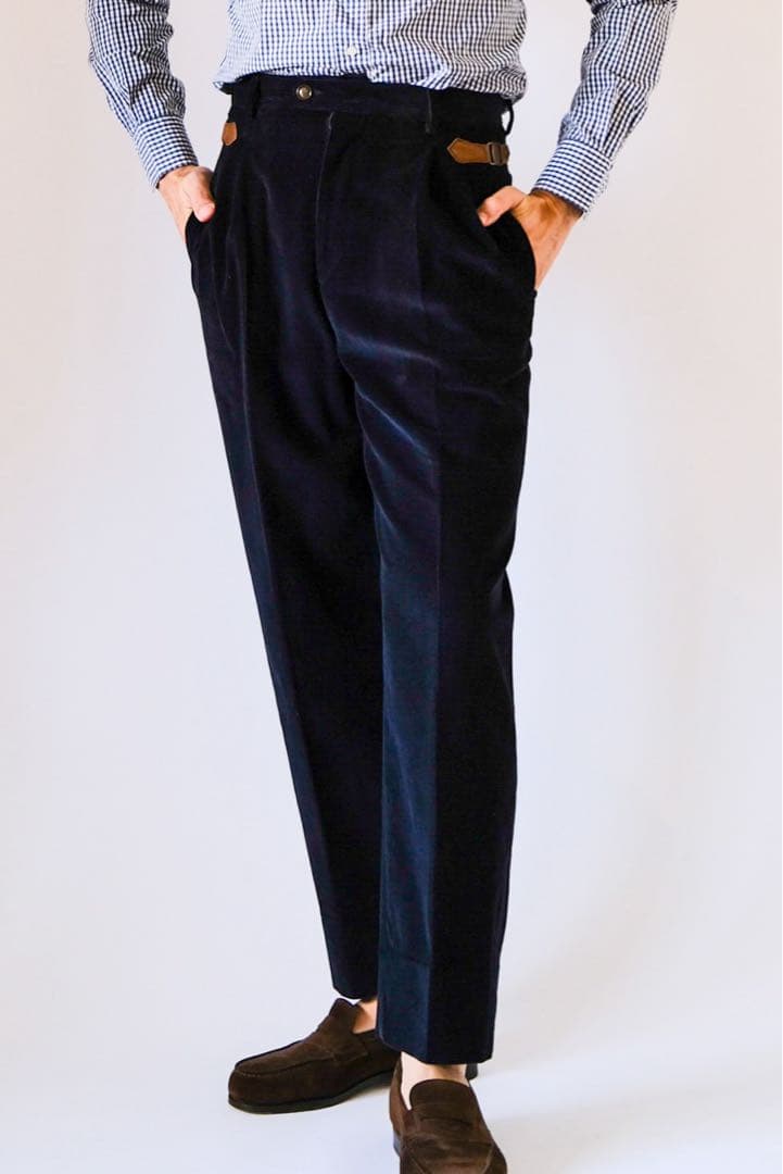Salvatore Ferragamoヴァラベルトコーデュロイトラウザーズ紺48