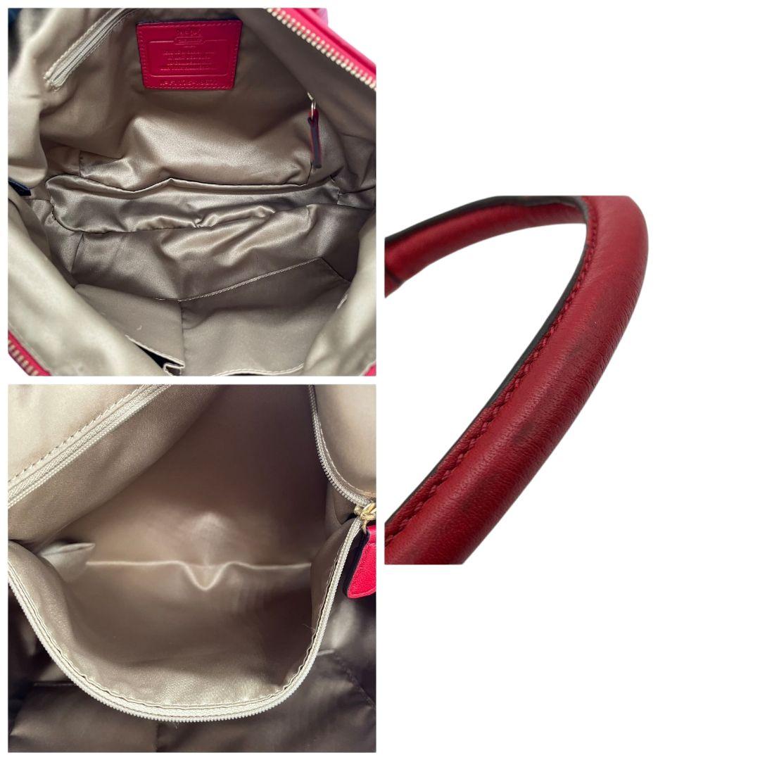 美品 コーチ ハンドバッグ 2way マディソンギャザー coach 赤