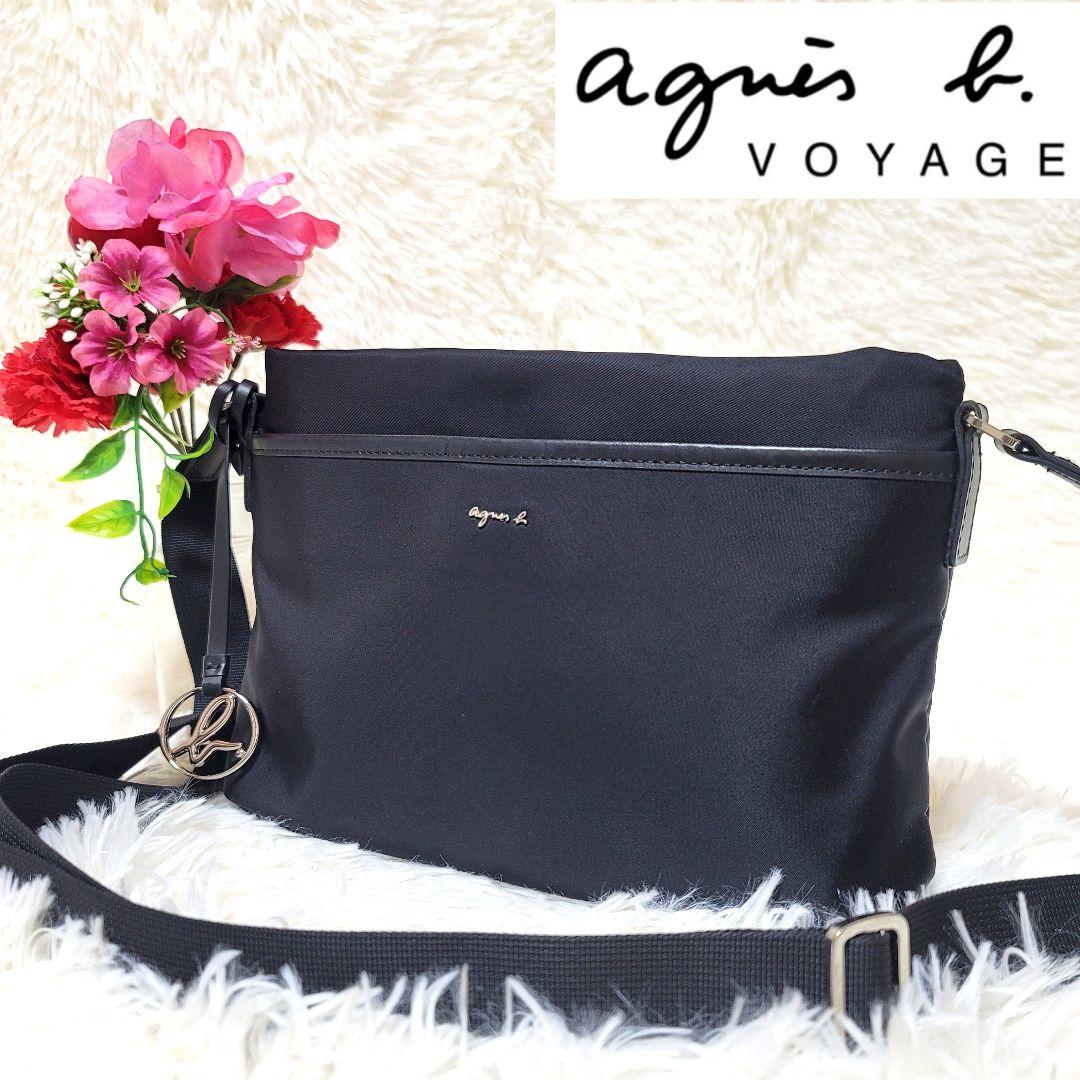 【美品】アニエスベー ボヤージュ ショルダーバッグ ナイロン 軽量 チャーム付き