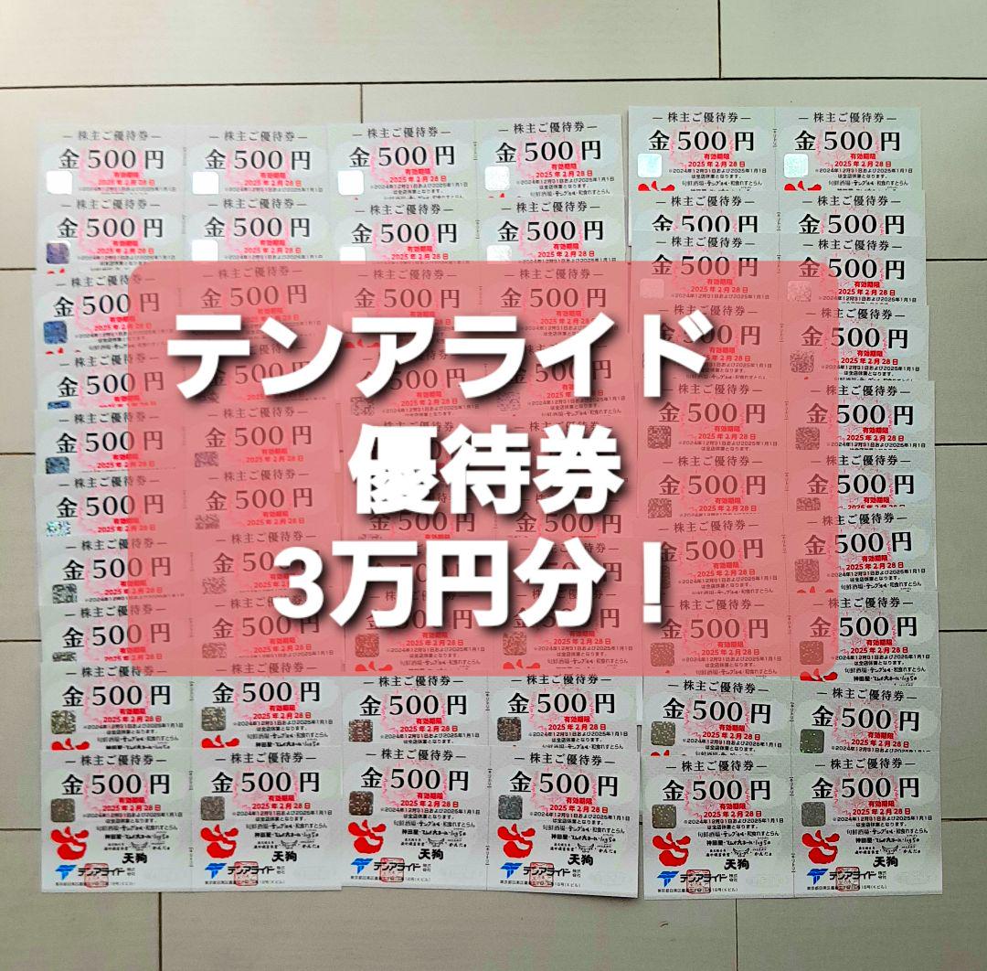 テンアライド　株主優待　食事券　3万円分　天狗　神田屋　かんだ
