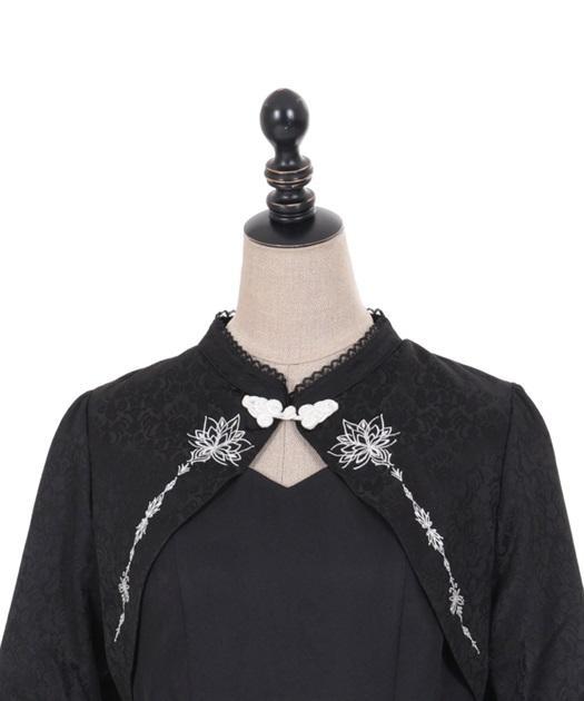 903◇ロータス刺繍チャイナワンピース 黒 axes femme アクシーズ 画像6