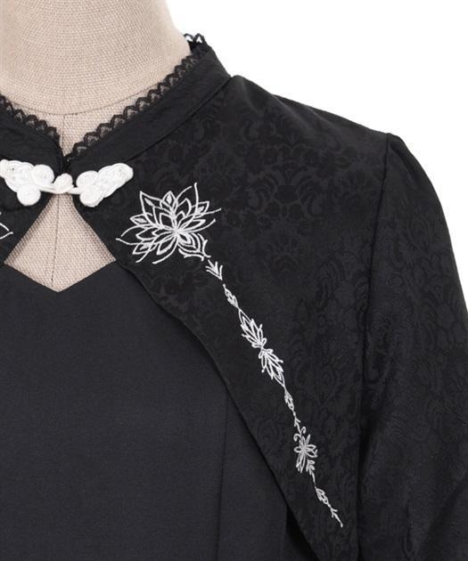 903◇ロータス刺繍チャイナワンピース 黒 axes femme アクシーズ 画像7