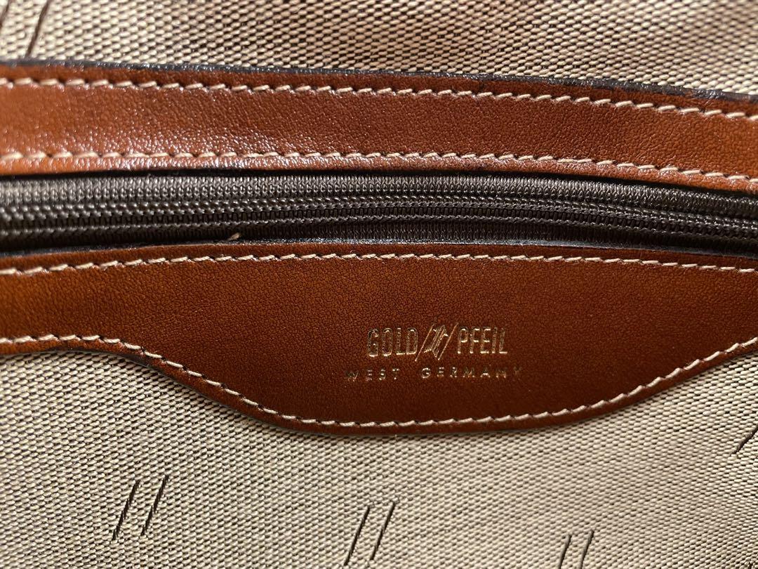 【美品】gold pfeil レザー　ボストンバック　ハンドバッグ　ブラウン