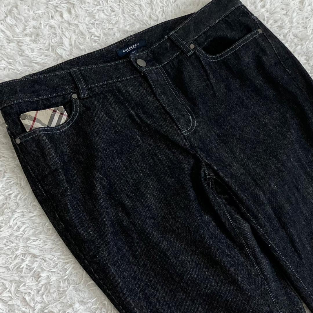 極美品✨バーバリーロンドン フレアデニムパンツ ノバチェック 大きいサイズ 46