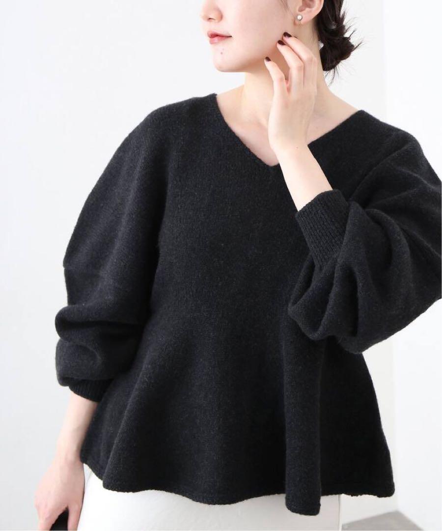 定価18,700円 ローズティアラ ペプラム ニット プルオーバー 42 本物レディース - ペプラムニットプルオーバー
