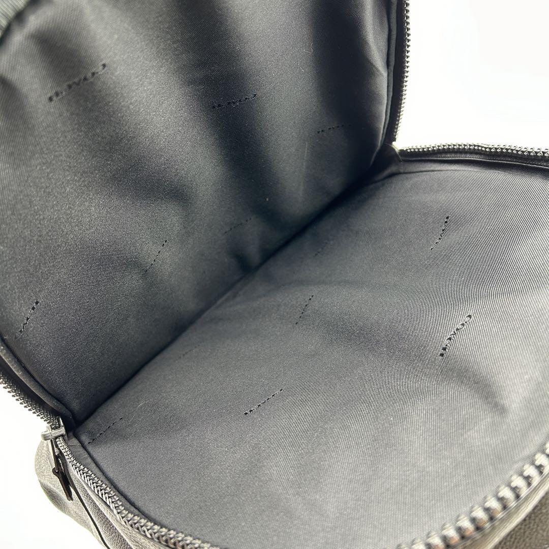極美品 COACH リュック ヴァーシティ 71994 レザー ブラック メンズ