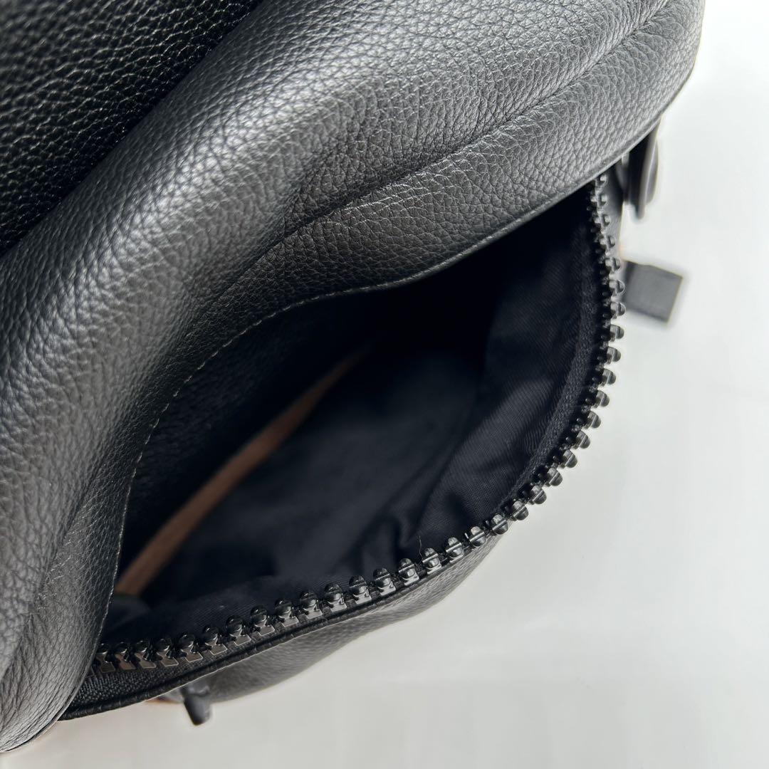 極美品 COACH リュック ヴァーシティ 71994 レザー ブラック メンズ