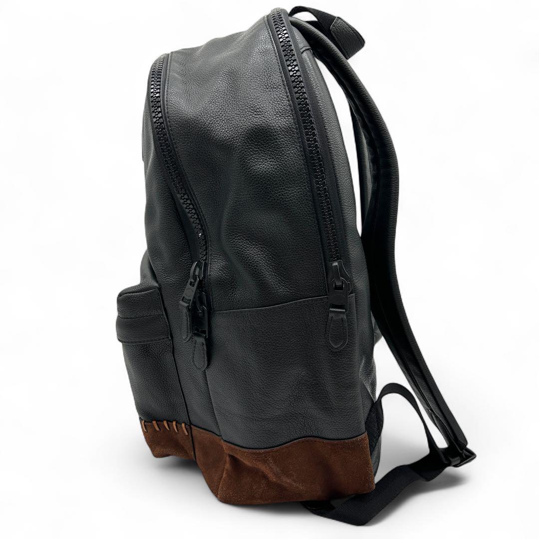 極美品 COACH リュック ヴァーシティ 71994 レザー ブラック メンズ