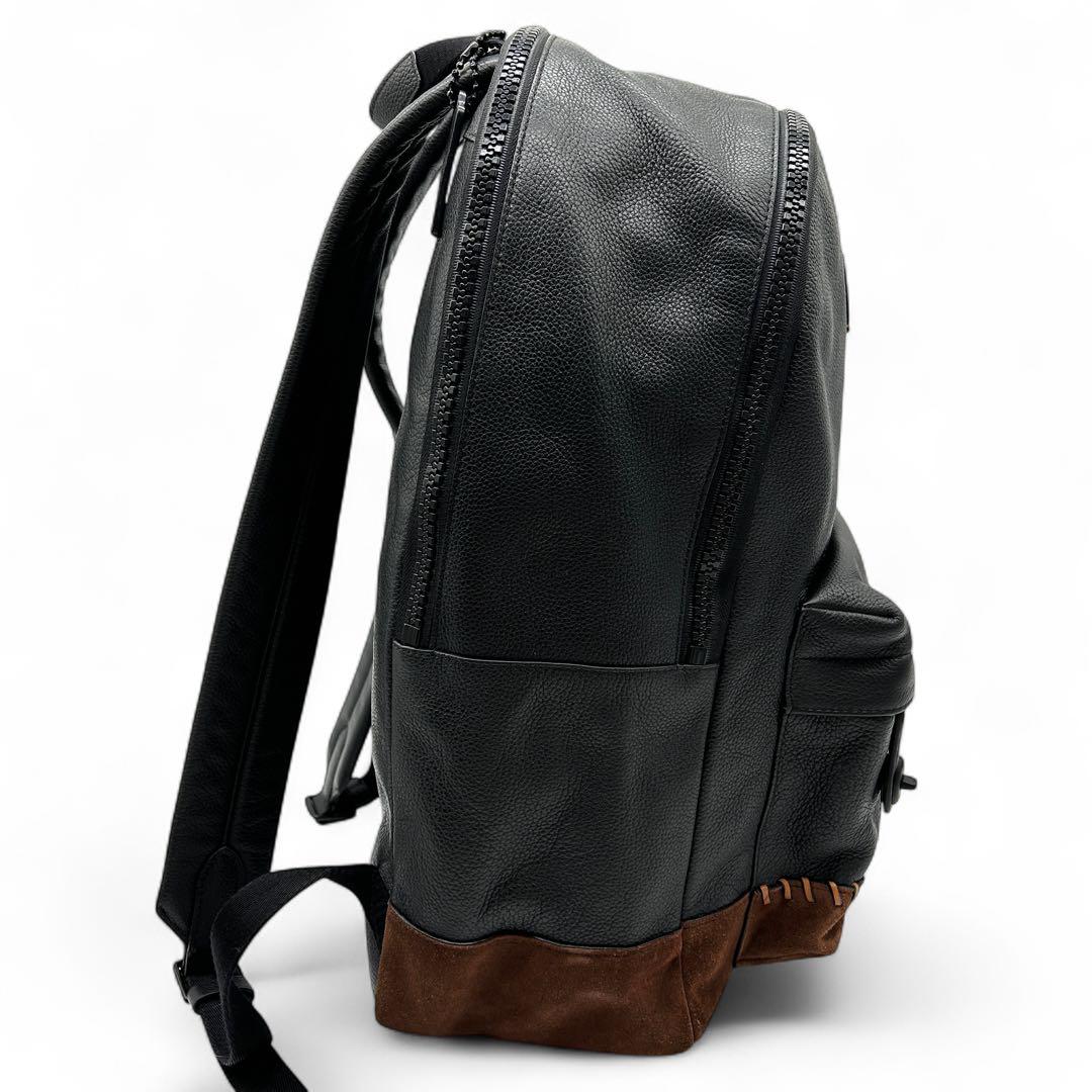極美品 COACH リュック ヴァーシティ 71994 レザー ブラック メンズ