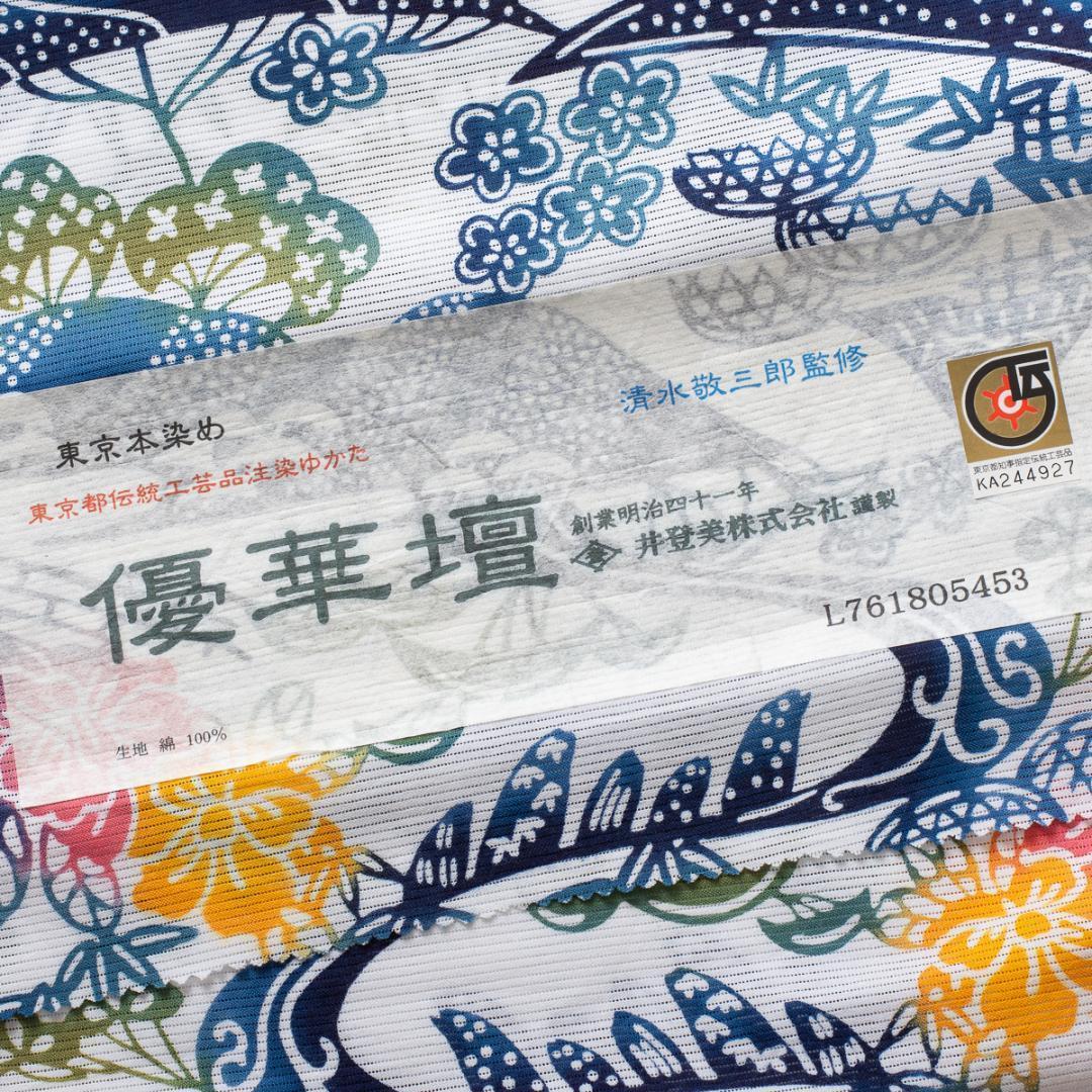 【三勝】注染 浴衣 反物 優華壇 no.29 新品 itomi 綿絽　東京本染め