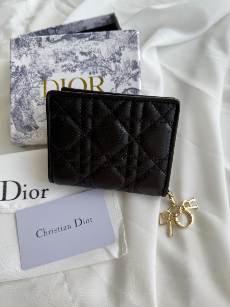 LADY DIOR ミニウォレットブラック