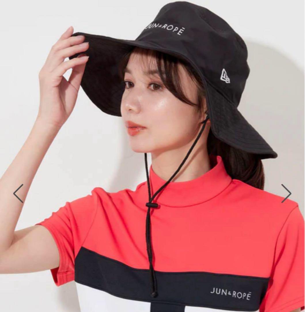 JUN &ROPE NEWERA ブラックツバ広ハット