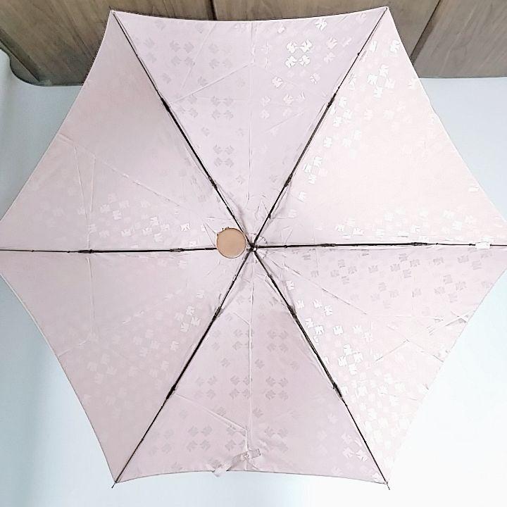 超美品 ニナリッチ 晴雨兼用 日傘 折りたたみ 鳥柄 ピンクロゴ