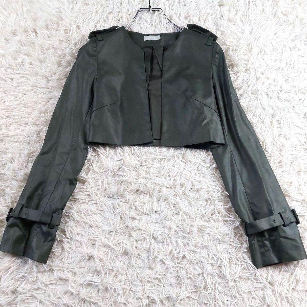 美品 エストネーション 現行 3way ベルトジレ ロングトレンチコート カーキ