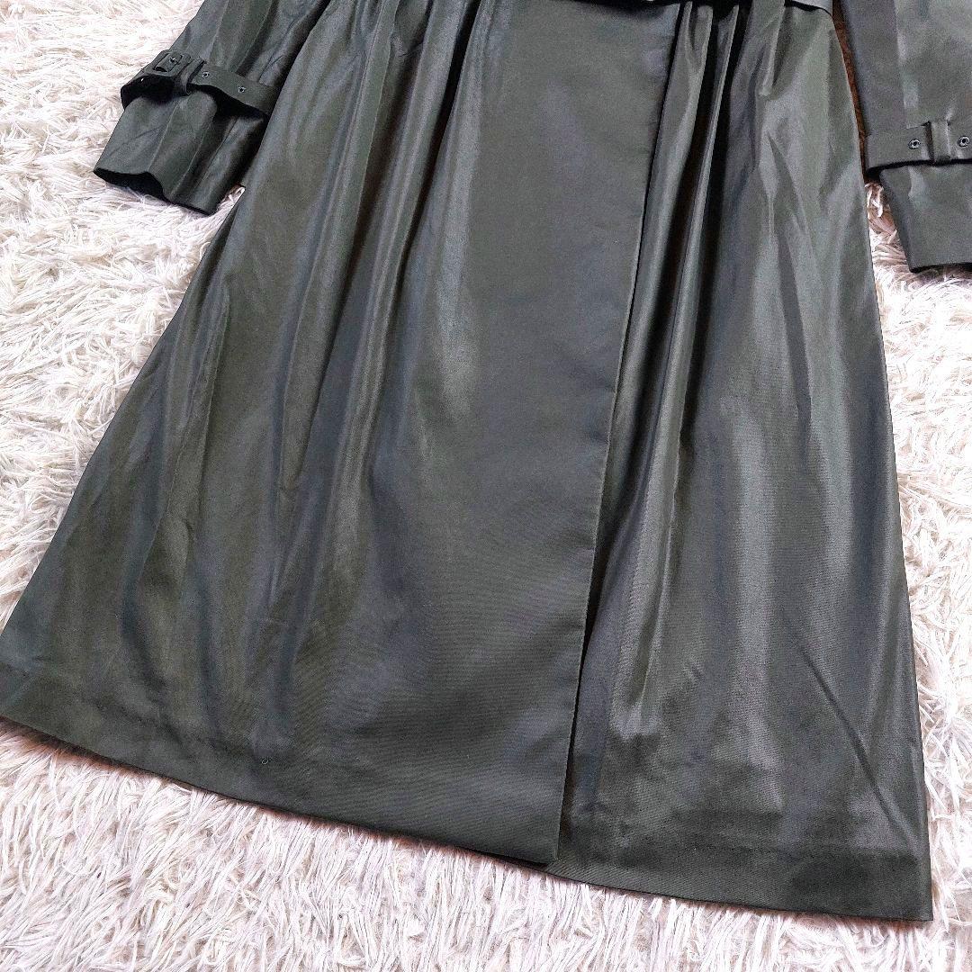 美品 エストネーション 現行 3way ベルトジレ ロングトレンチコート カーキ