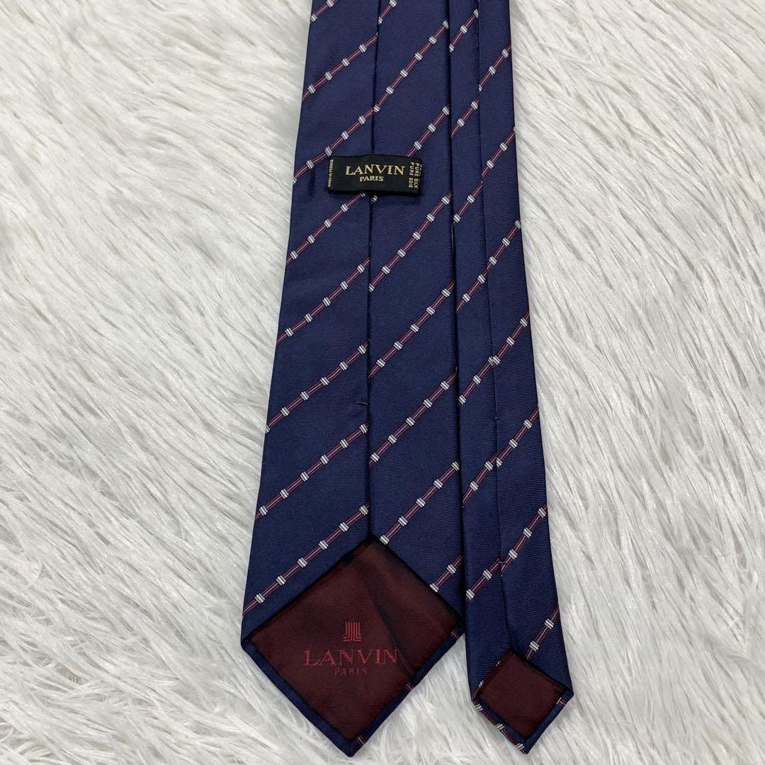 LANVIN ランバン ストライプ シルク ネクタイ フランス製 小物
