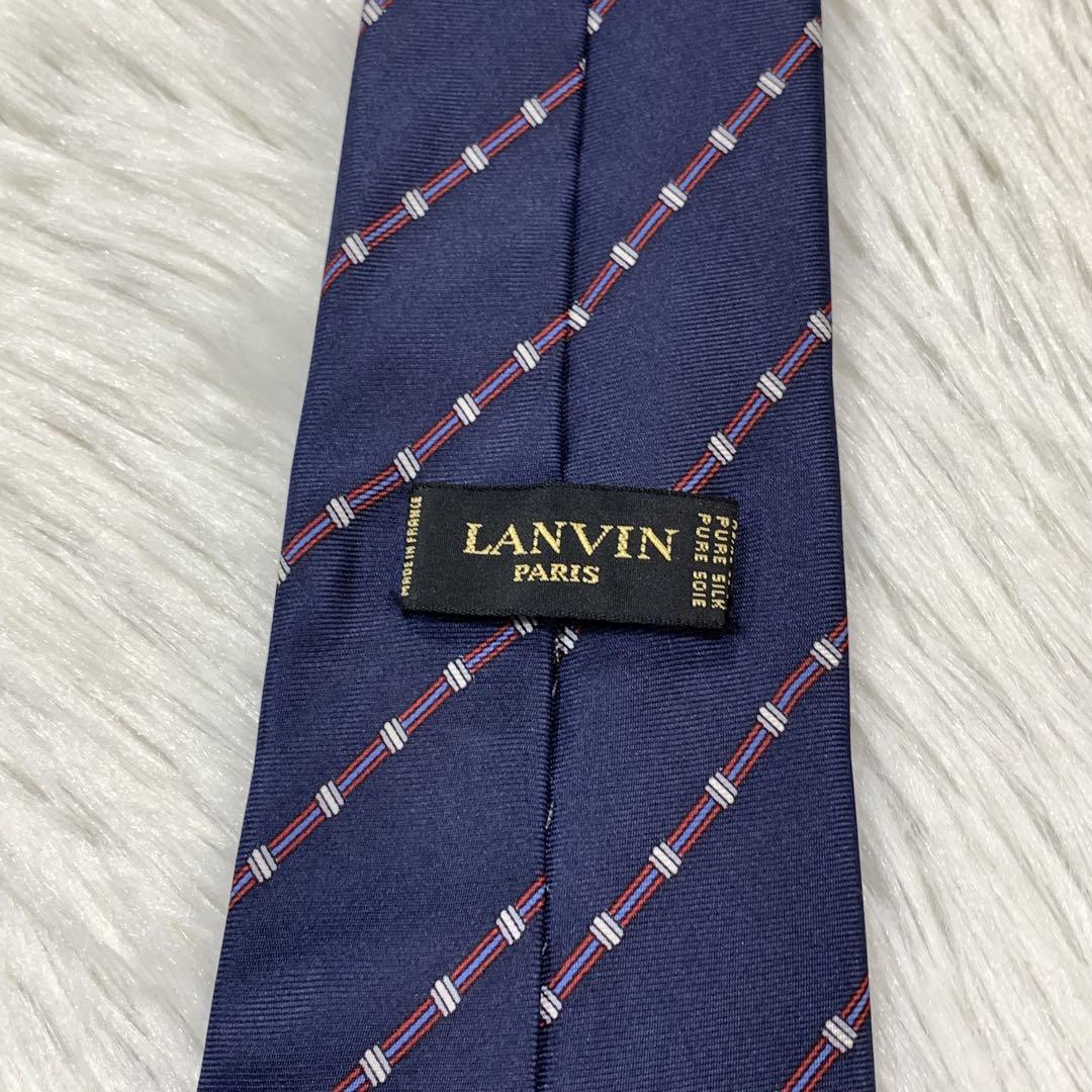 LANVIN ランバン ストライプ シルク ネクタイ フランス製 小物