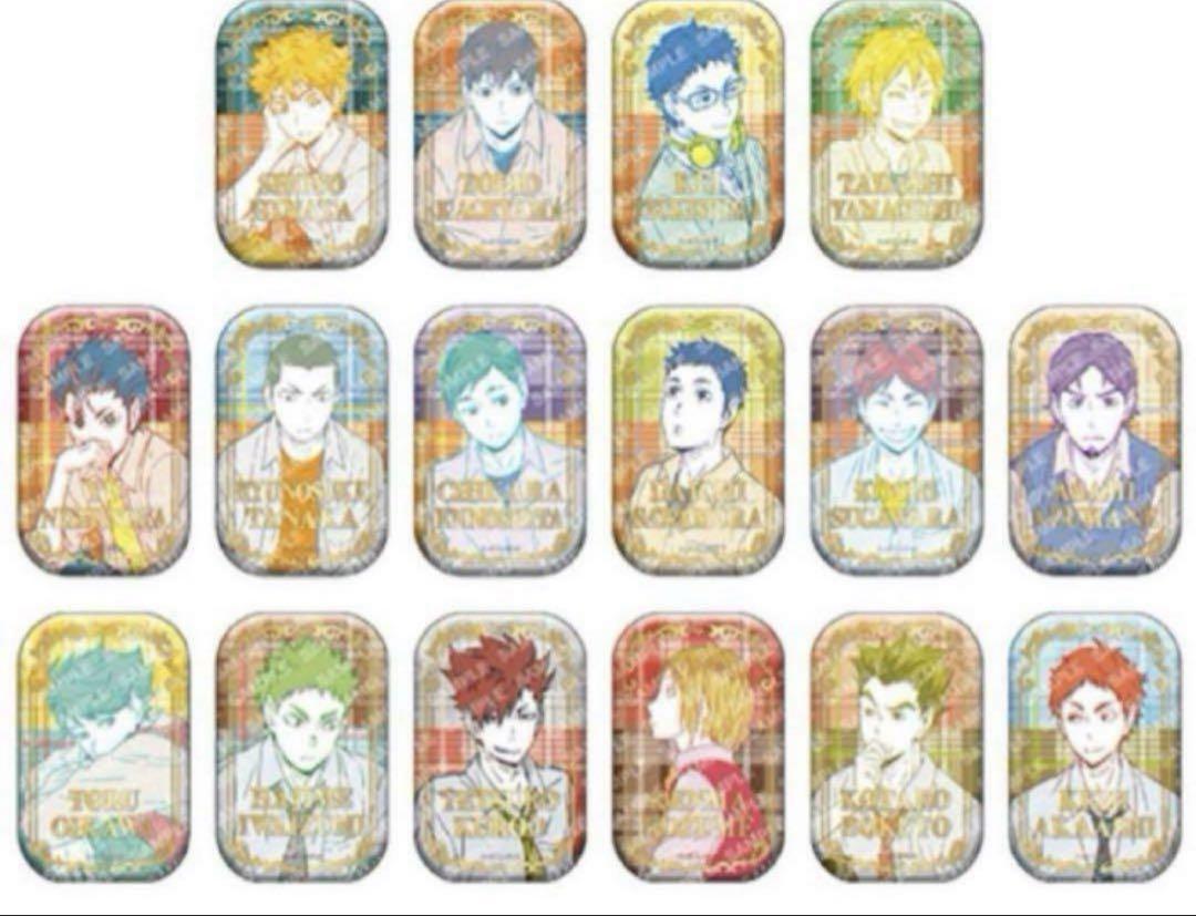 ハイキュー！！スクエア缶バッジ 1BOX （オフショット×カラー第