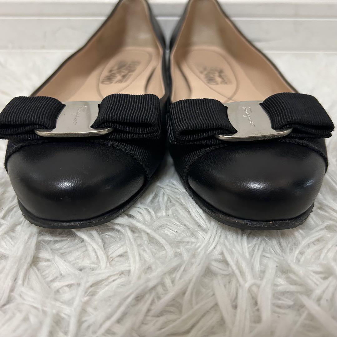 ⭐️極美品⭐️サルバトーレフェラガモ ヴァリナ フラットパンプス ヴァラリボン 24