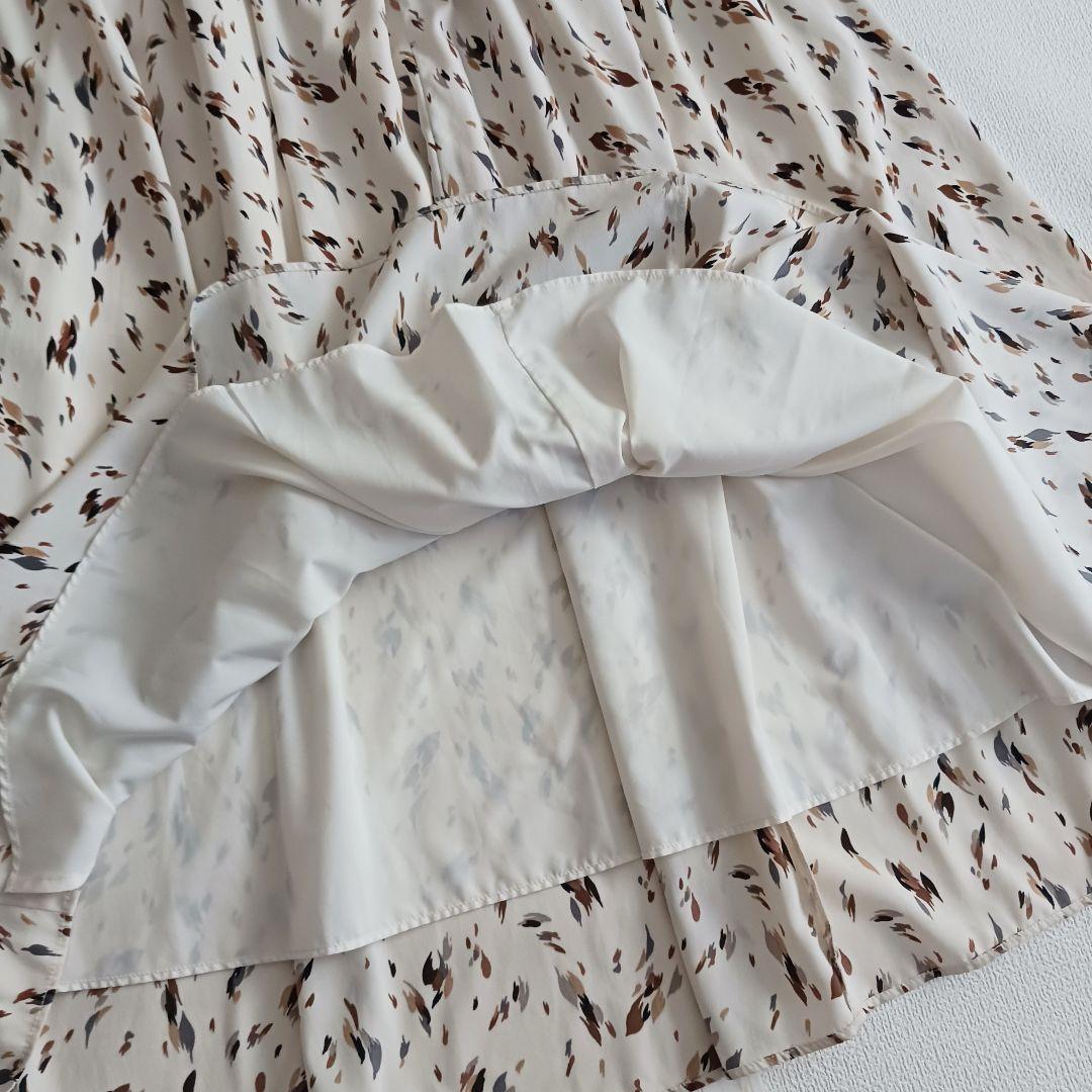 美品✨ELENDEEK ボトルネック ギャザー ロングワンピース フレア